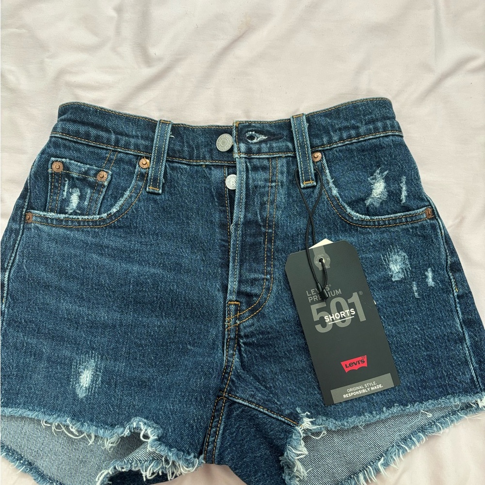 Levi's Blue Jean Shorts Distressed Cut-Off Style